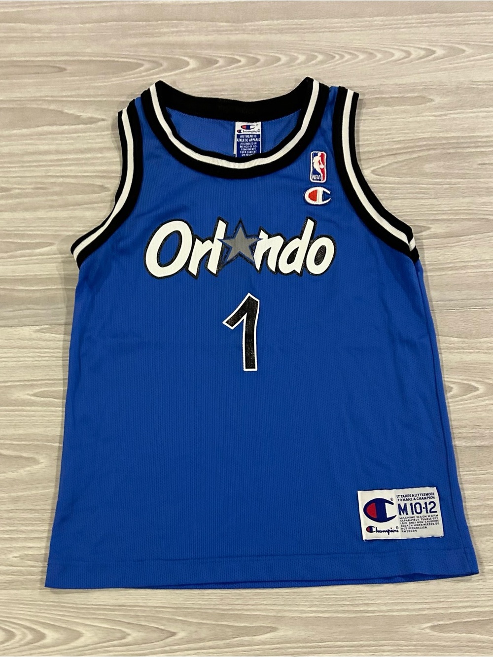Vintage 90s Champion Magic Penny Hardaway #1 Jersey Blue Youth Size Medium 10-12